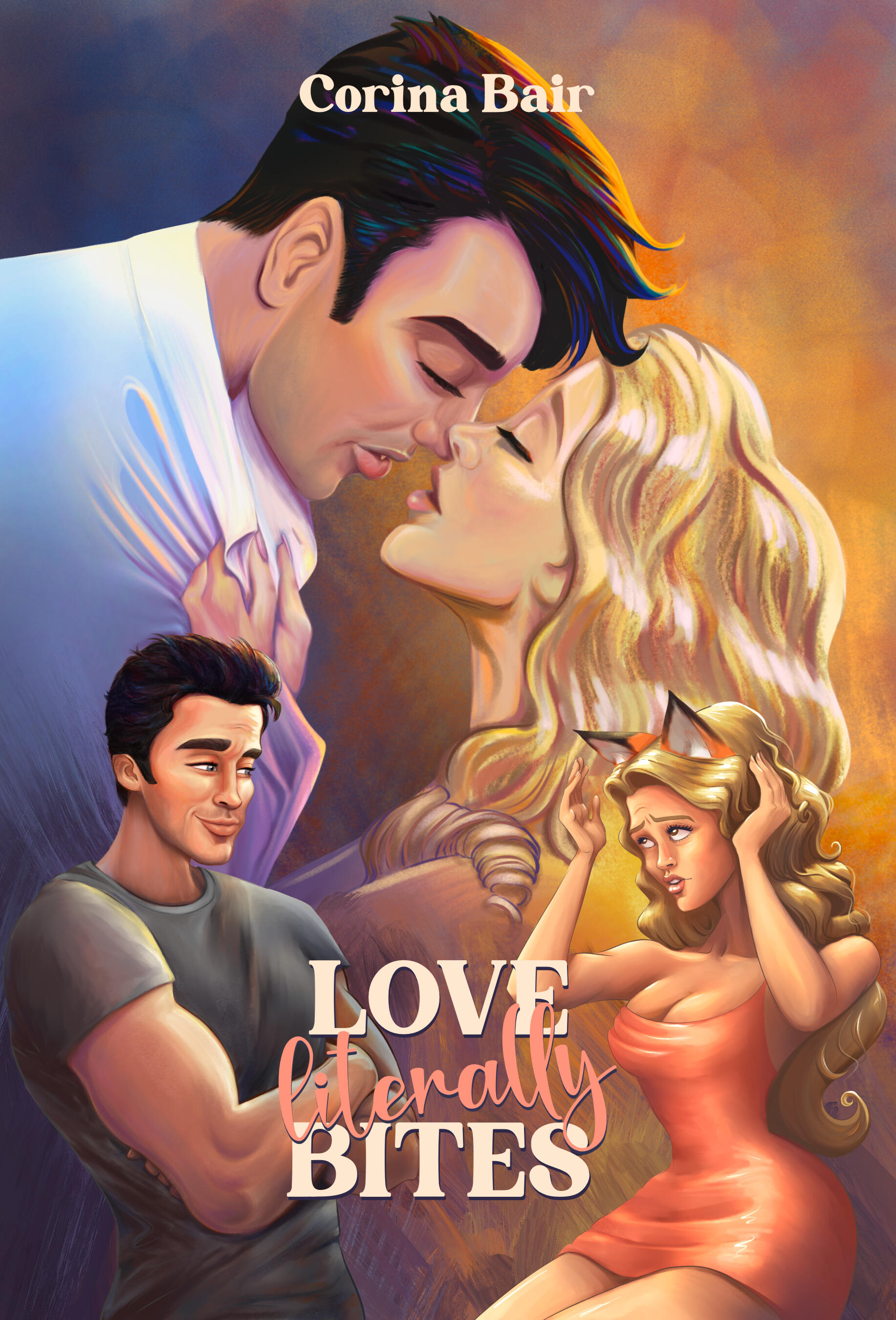 Logo A logo saying "Corina Bair" "Romance Author" in pink and blue with lavender sparkles