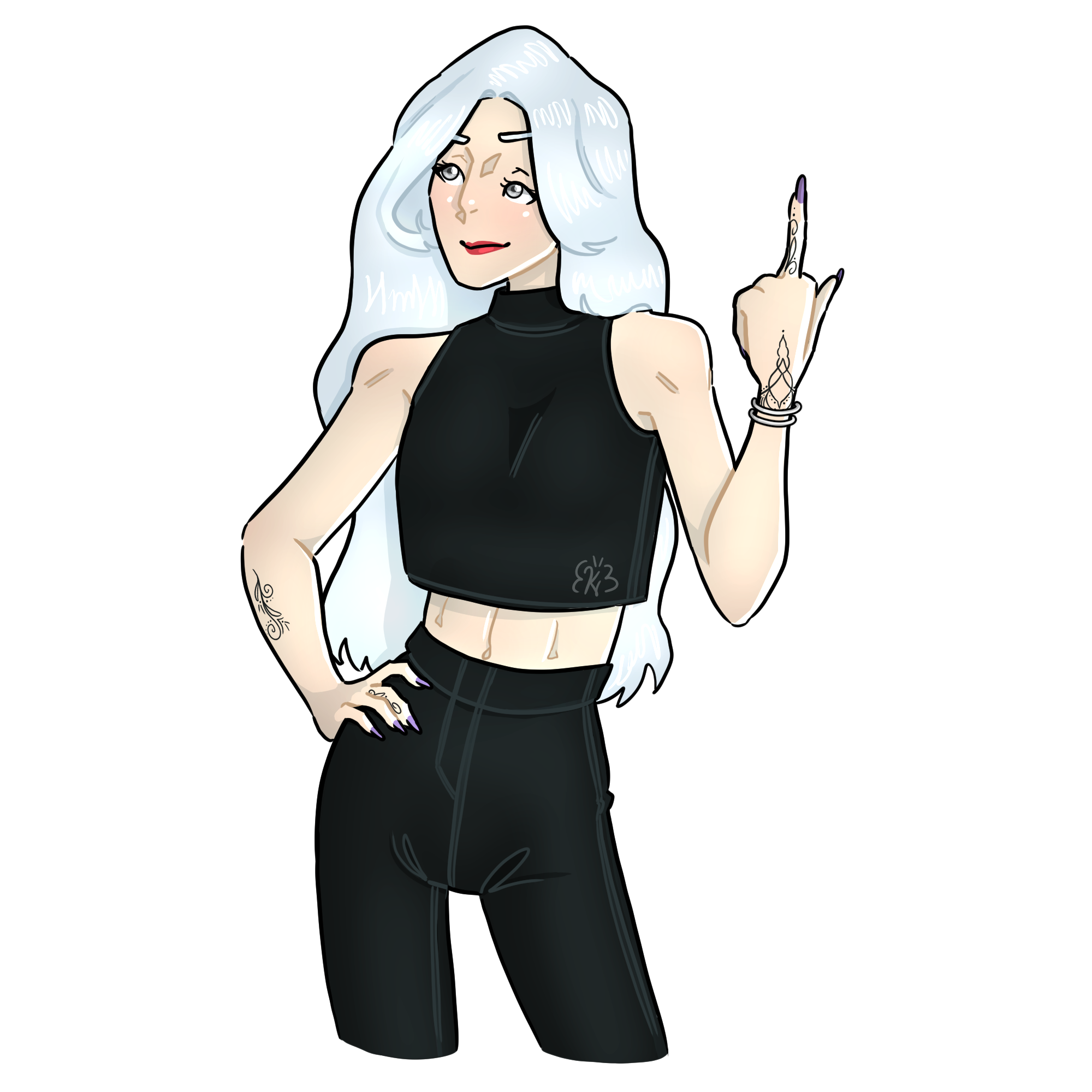 Alorra Seren Lor giving the middle finger